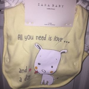 NWT 2 PIECE ZARA BABY BIBS